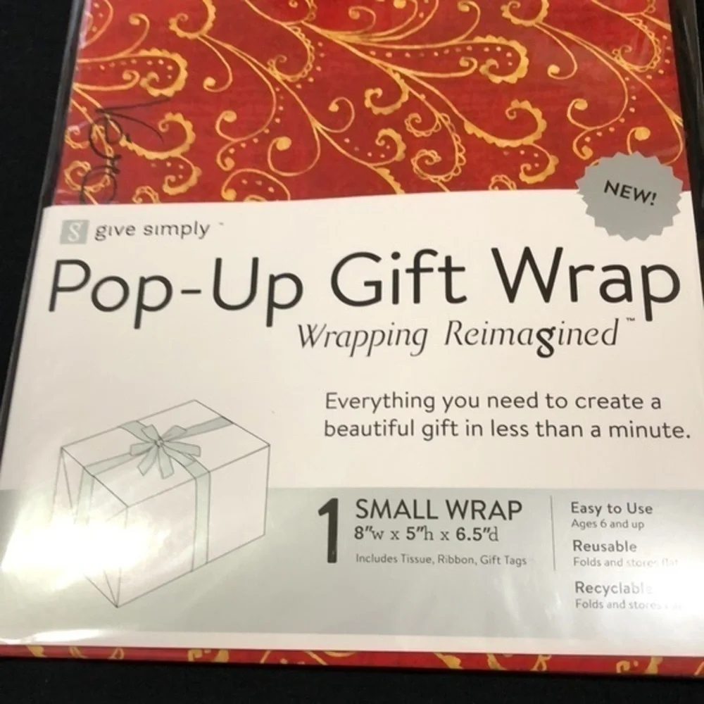 Birthday Celebration Anniversary Gift Box Bundle 1 large 2 small Red Gold Swirl